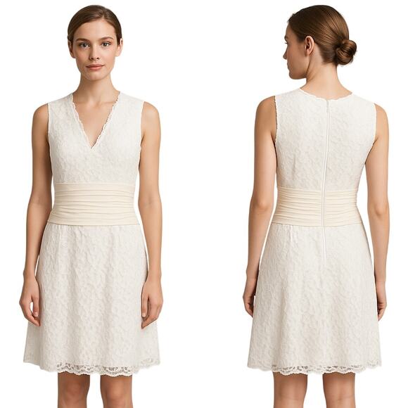 Tadashi Dresses & Skirts - TADASHI SHOJI Ivory Lace Cocktail Dress - Size 12 (UK 14)